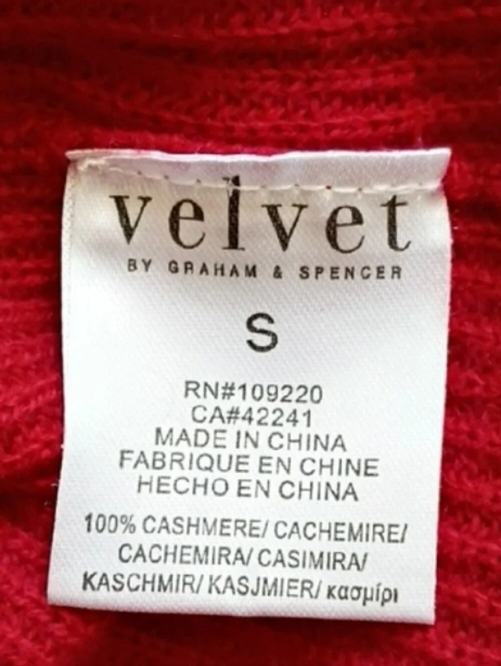Velvet Cashmere Eliana Rib Knit Sweater In Lipstic sz S - Picture 8 of 8